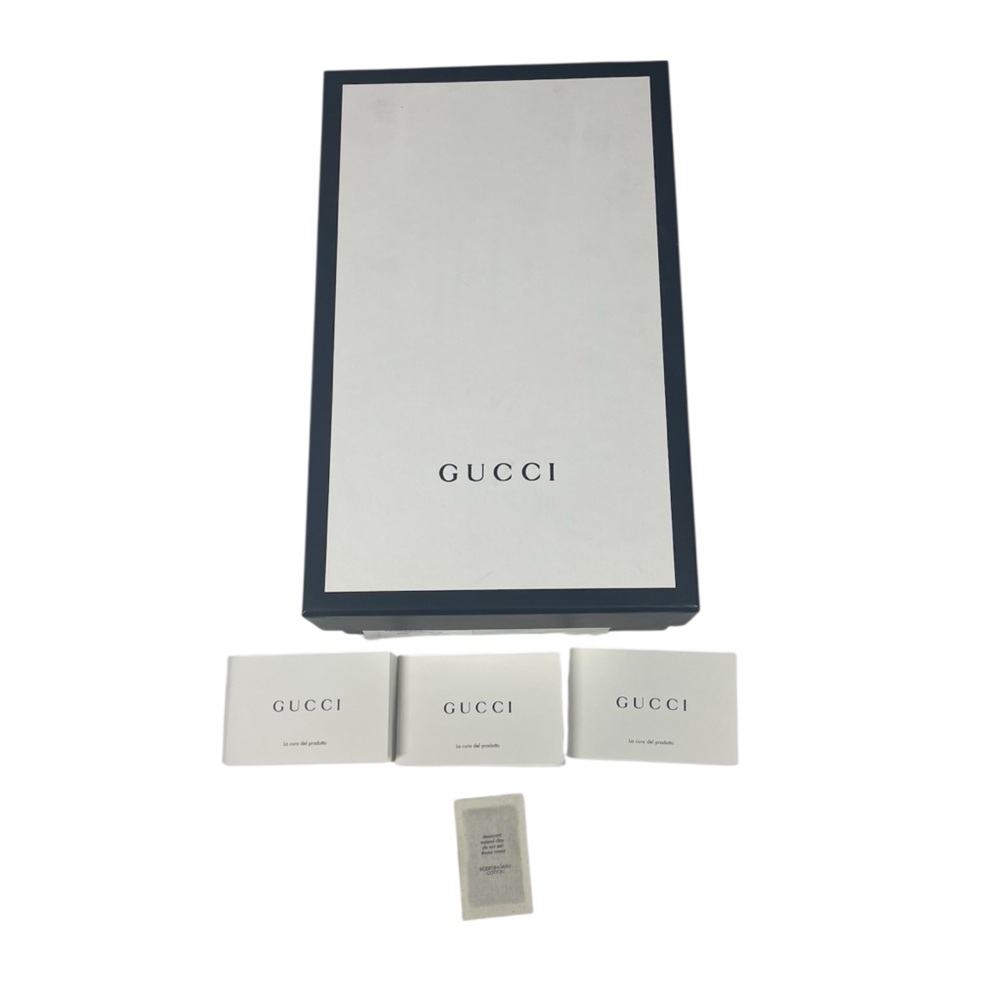 Gucci Empty Shoebox Gift Storage Box White w Black Trim & Booklets 12.5x7.5x4.25
